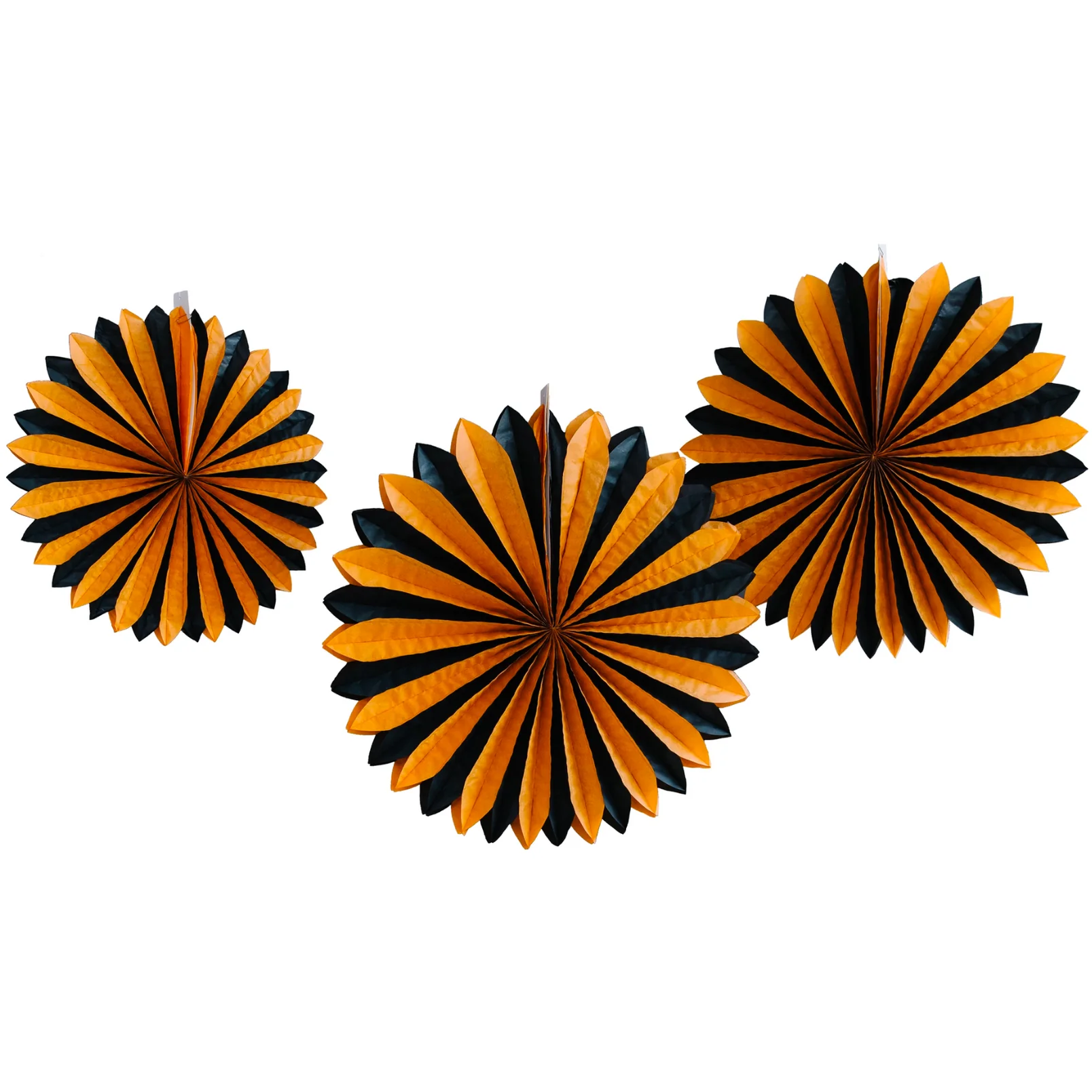 Vintage Halloween Black & Orange Oversized Tissue Fans